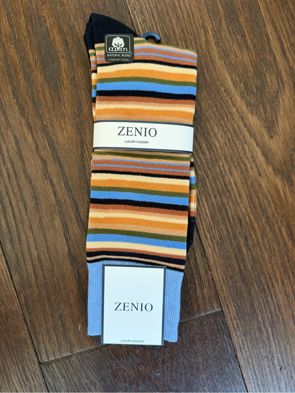 NWT Zenio Men’s Dress Casual Socks Fall Stripes Cotton Business